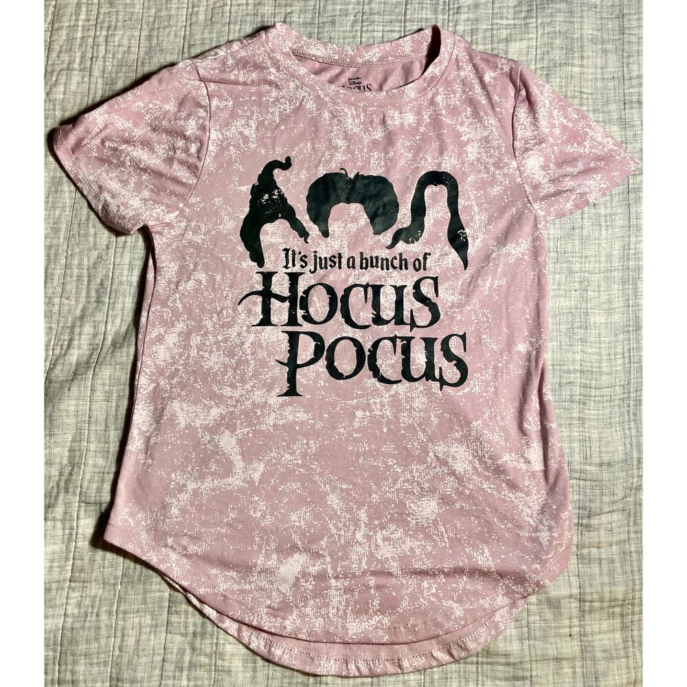 Disney Hocus Pocus Shirt Pink Graphic Tee Size M Juniors Halloween